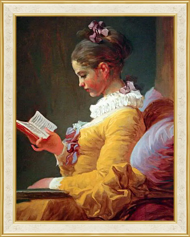 Картина в раме - A Young Girl Reading. Жан Оноре Фрагонар
