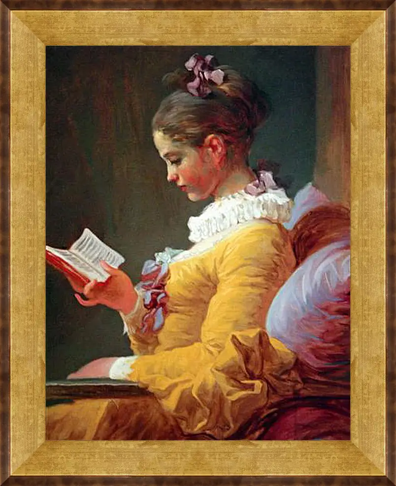 Картина в раме - A Young Girl Reading. Жан Оноре Фрагонар
