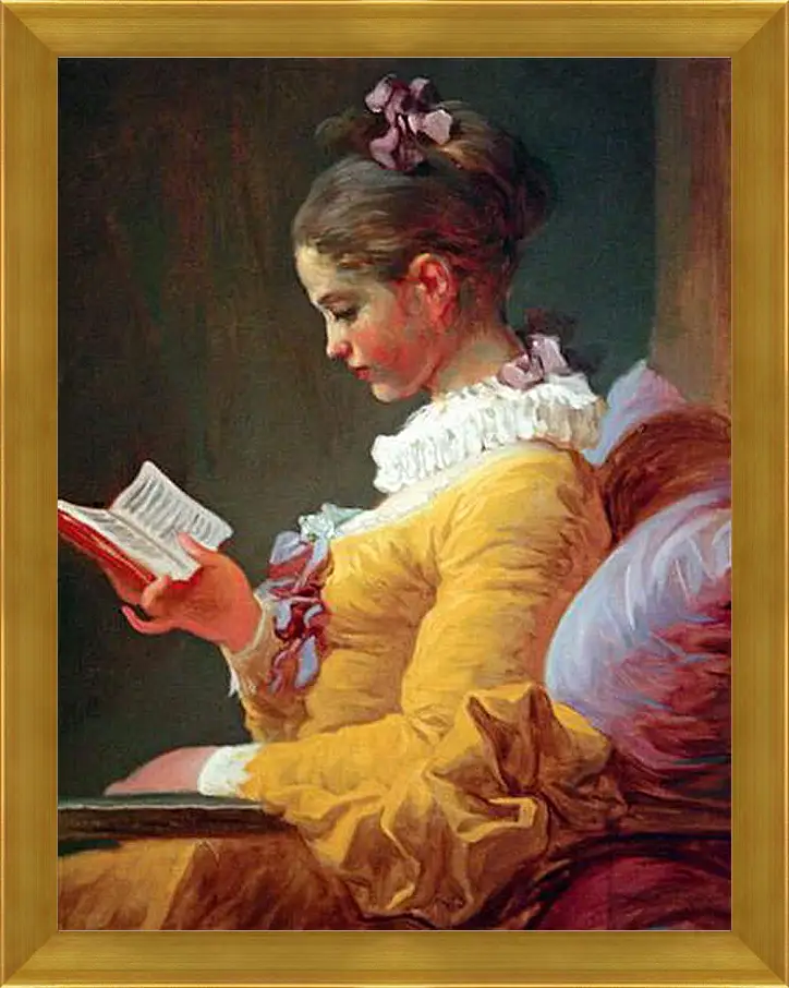 Картина в раме - A Young Girl Reading. Жан Оноре Фрагонар
