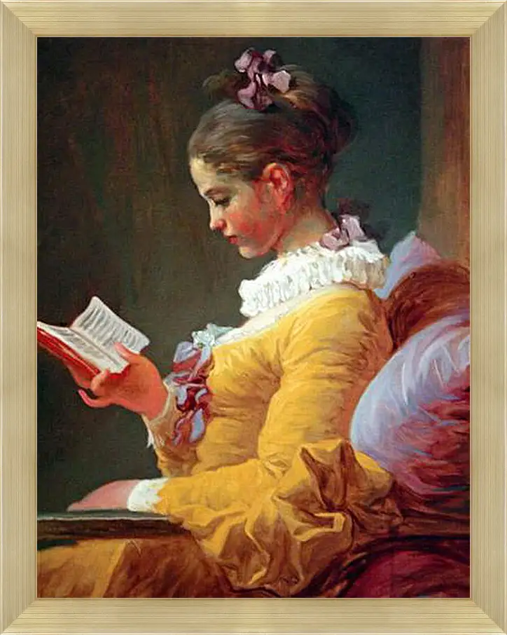 Картина в раме - A Young Girl Reading. Жан Оноре Фрагонар