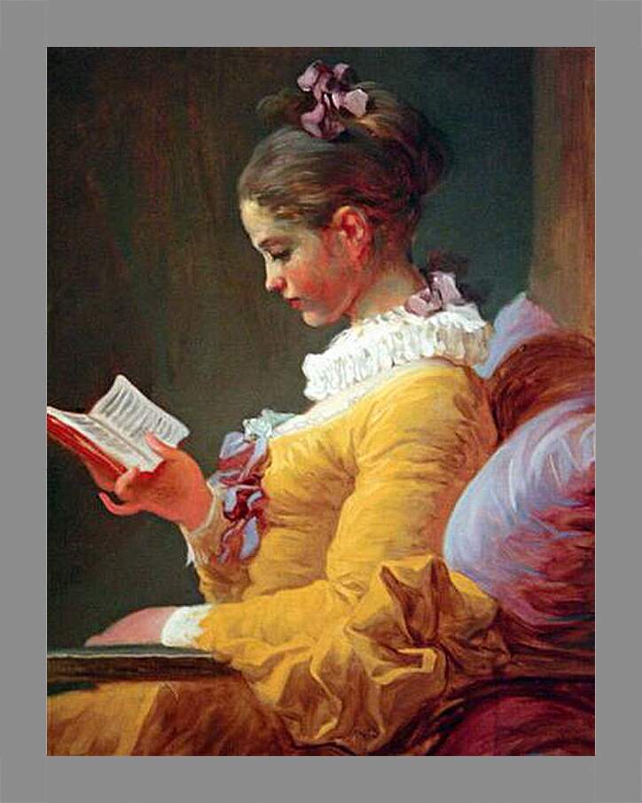 Картина в раме - A Young Girl Reading. Жан Оноре Фрагонар
