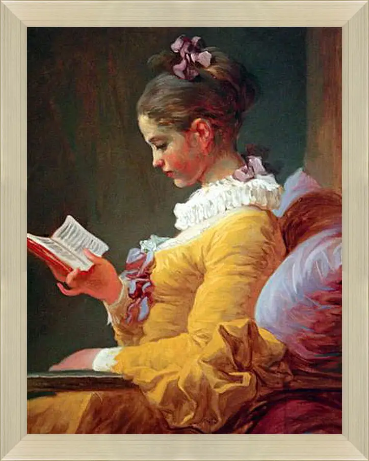 Картина в раме - A Young Girl Reading. Жан Оноре Фрагонар
