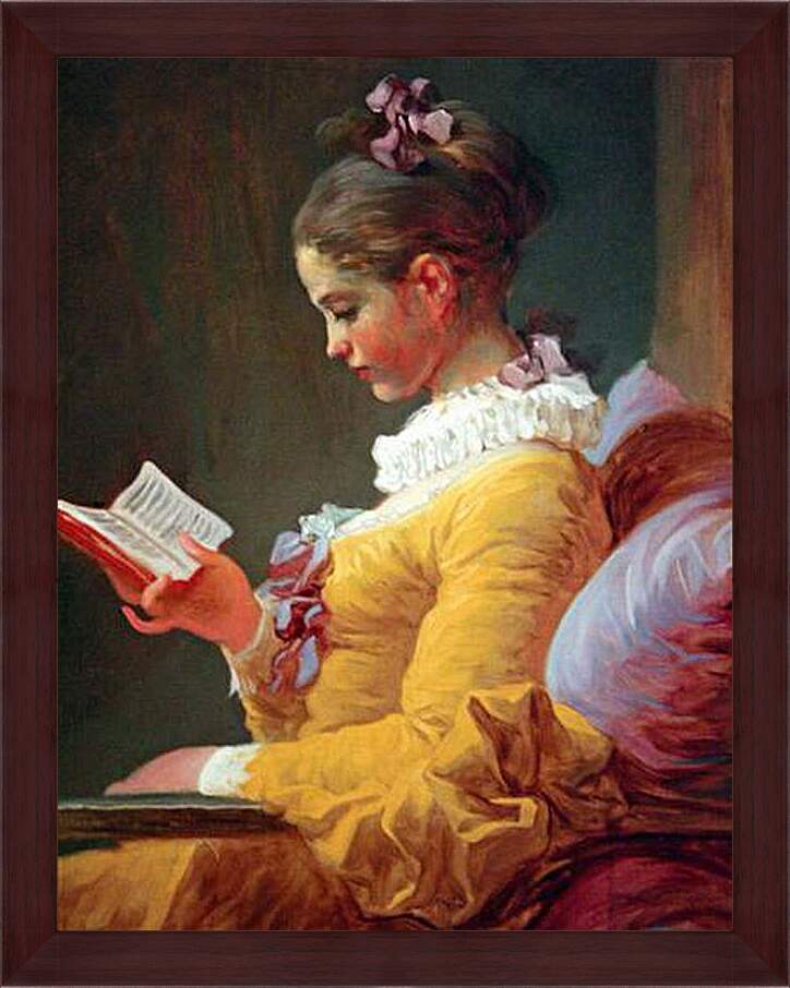 Картина в раме - A Young Girl Reading. Жан Оноре Фрагонар
