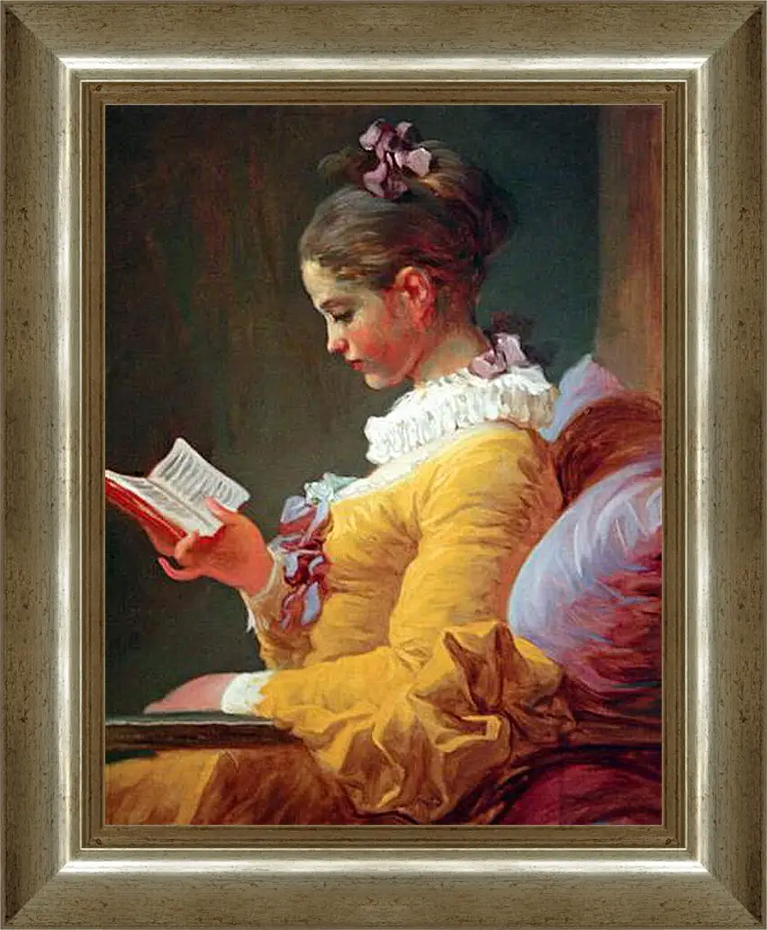 Картина в раме - A Young Girl Reading. Жан Оноре Фрагонар
