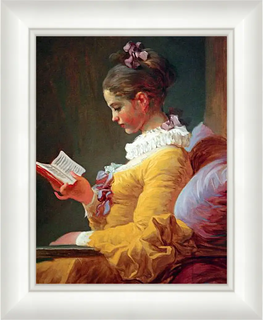 Картина в раме - A Young Girl Reading. Жан Оноре Фрагонар
