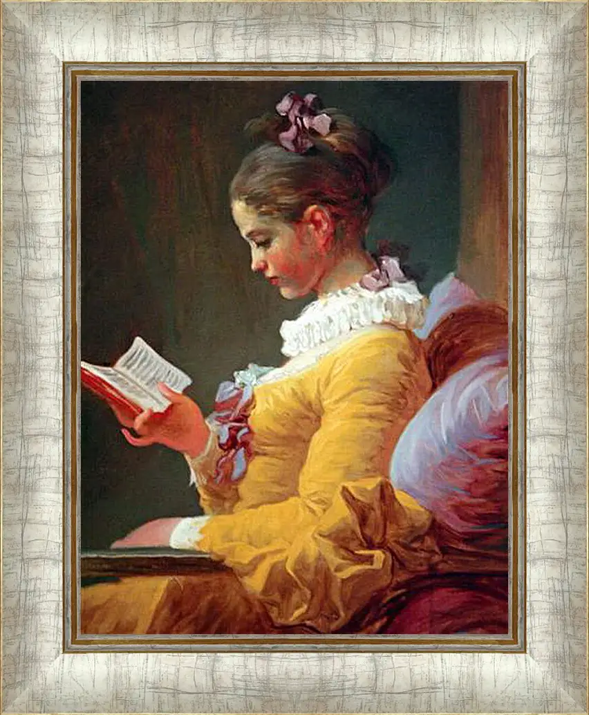 Картина в раме - A Young Girl Reading. Жан Оноре Фрагонар
