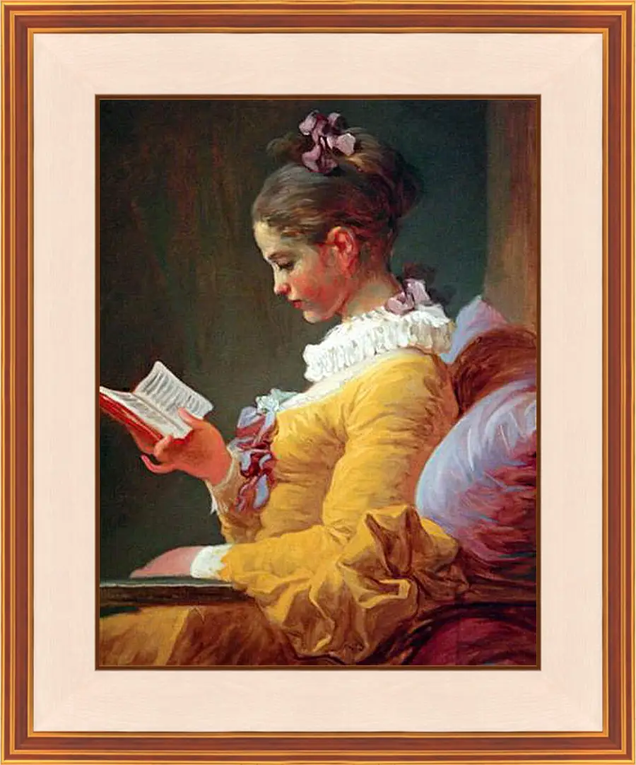 Картина в раме - A Young Girl Reading. Жан Оноре Фрагонар