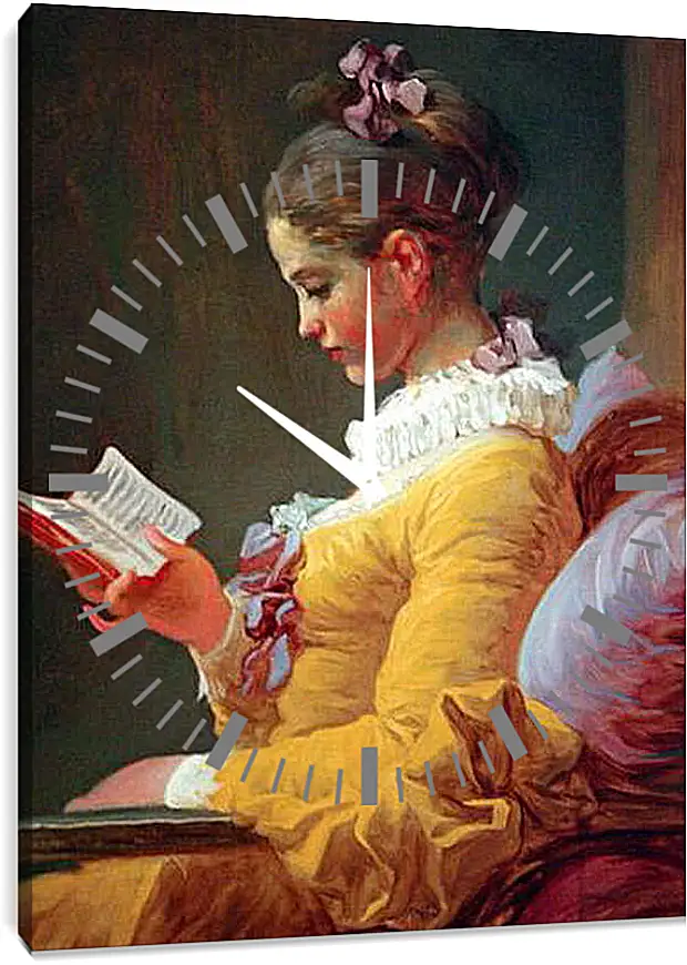 Часы картина - A Young Girl Reading. Жан Оноре Фрагонар