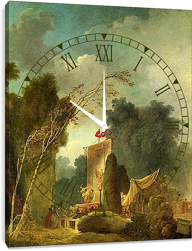 Часы картина - The Feast of Saint Cloud. Жан Оноре Фрагонар
