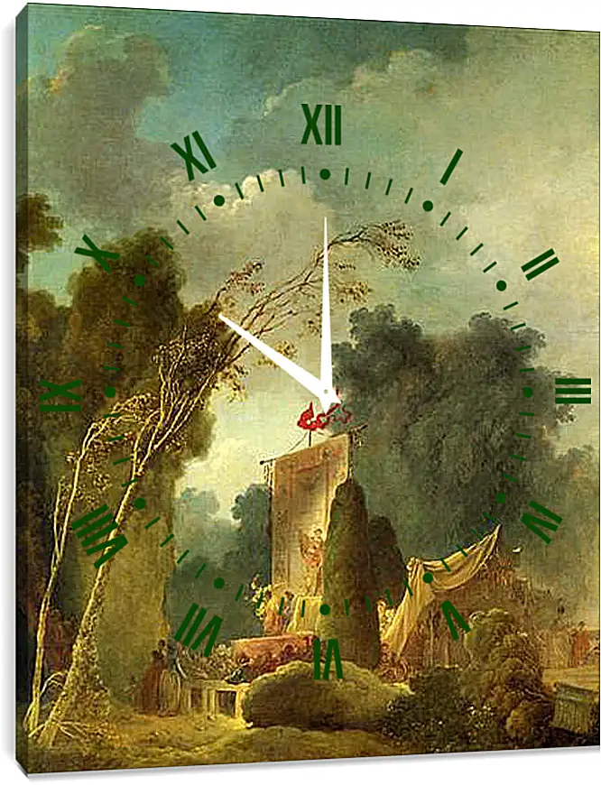 Часы картина - The Feast of Saint Cloud. Жан Оноре Фрагонар