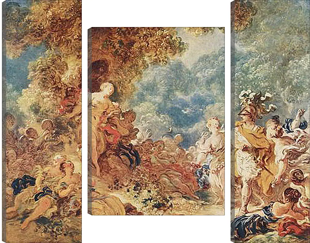 Модульная картина - Rinaldo in the gardens of Armida. Жан Оноре Фрагонар