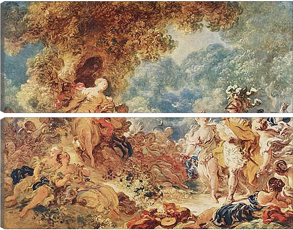 Модульная картина - Rinaldo in the gardens of Armida. Жан Оноре Фрагонар
