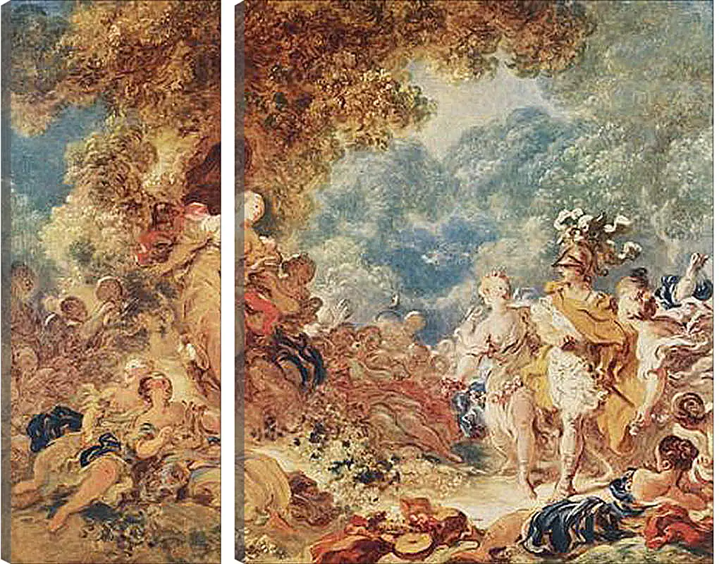 Модульная картина - Rinaldo in the gardens of Armida. Жан Оноре Фрагонар