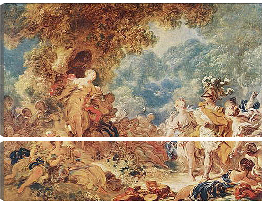Модульная картина - Rinaldo in the gardens of Armida. Жан Оноре Фрагонар
