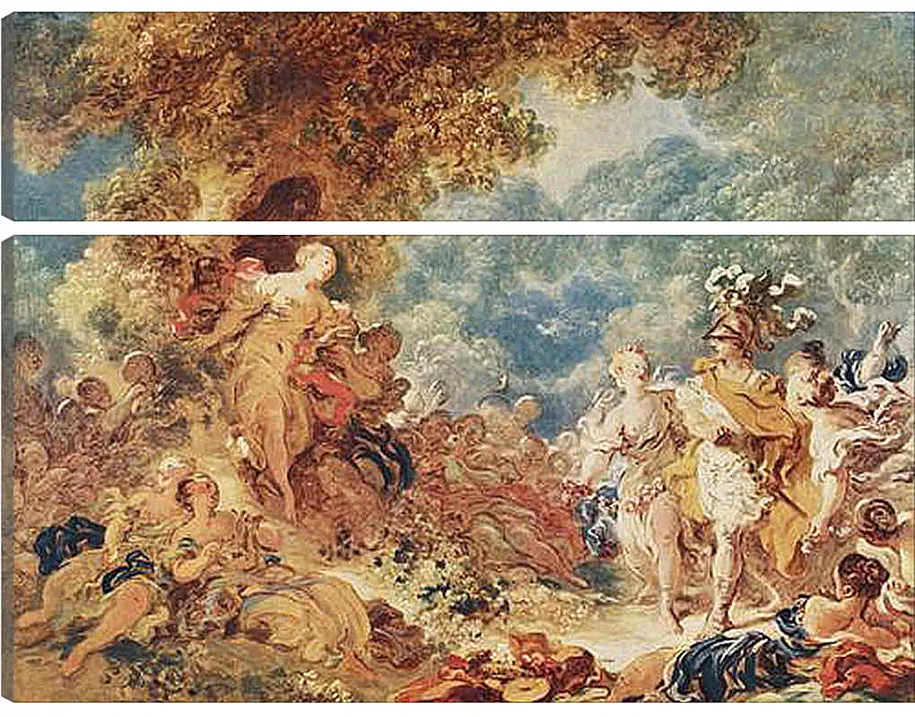 Модульная картина - Rinaldo in the gardens of Armida. Жан Оноре Фрагонар