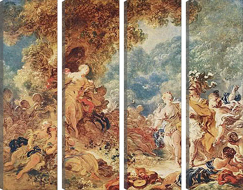 Модульная картина - Rinaldo in the gardens of Armida. Жан Оноре Фрагонар