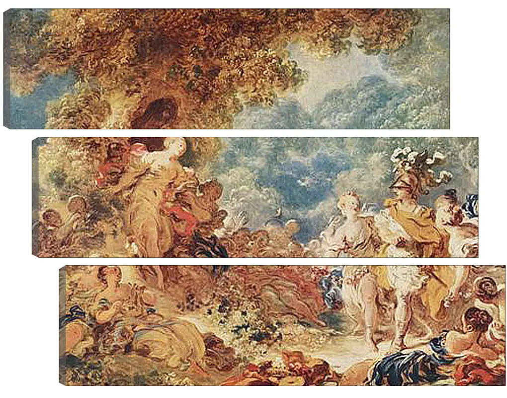 Модульная картина - Rinaldo in the gardens of Armida. Жан Оноре Фрагонар