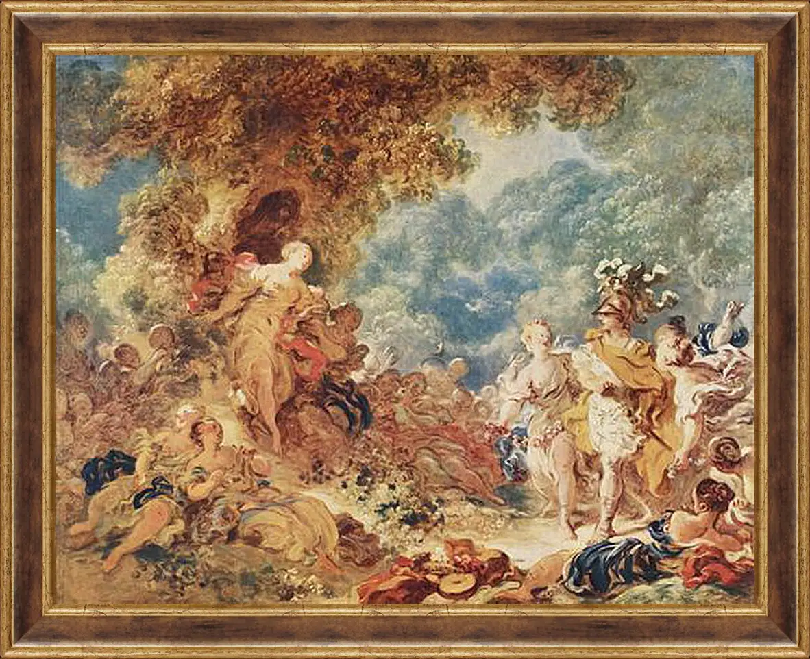 Картина в раме - Rinaldo in the gardens of Armida. Жан Оноре Фрагонар