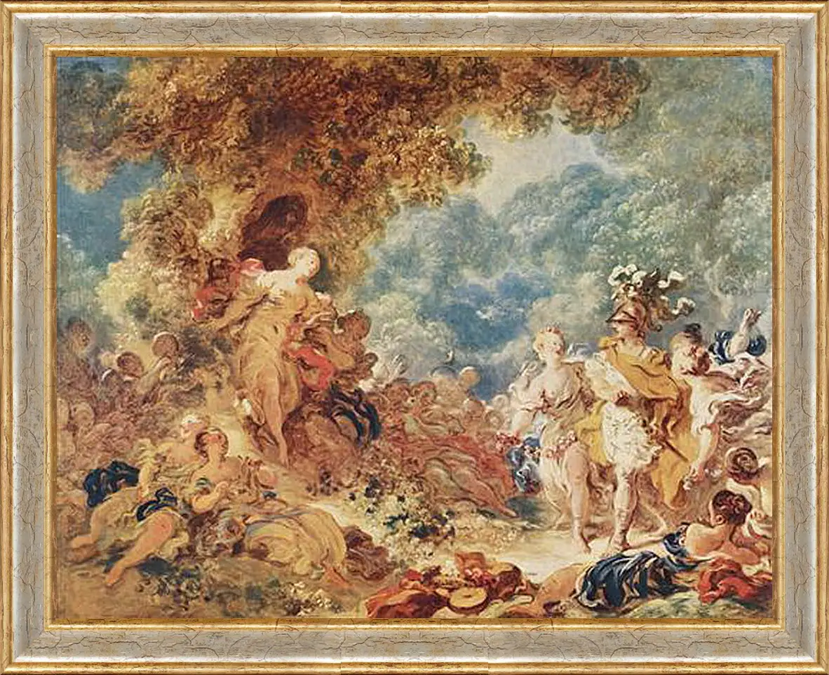 Картина в раме - Rinaldo in the gardens of Armida. Жан Оноре Фрагонар