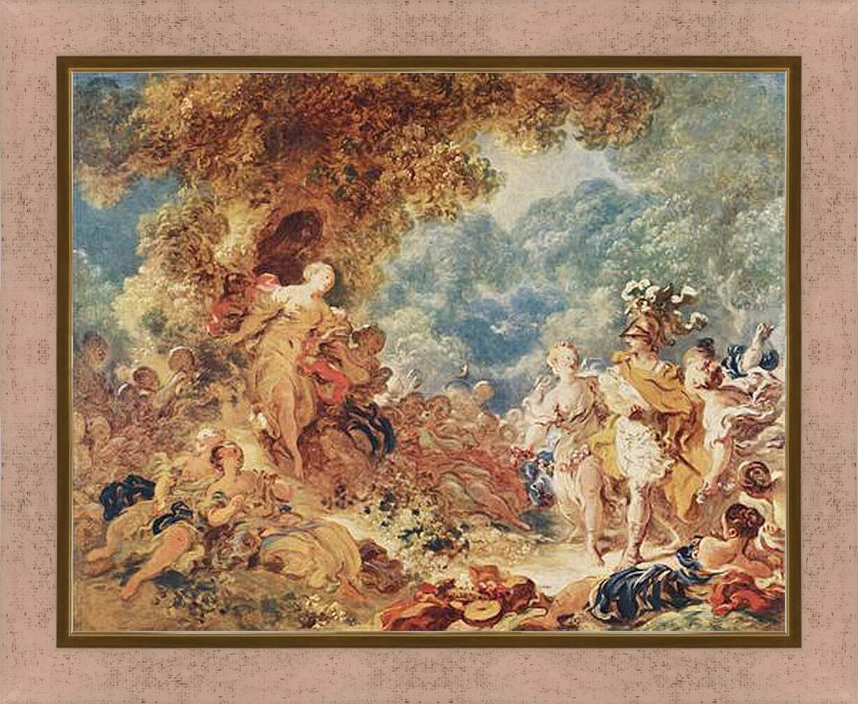 Картина в раме - Rinaldo in the gardens of Armida. Жан Оноре Фрагонар
