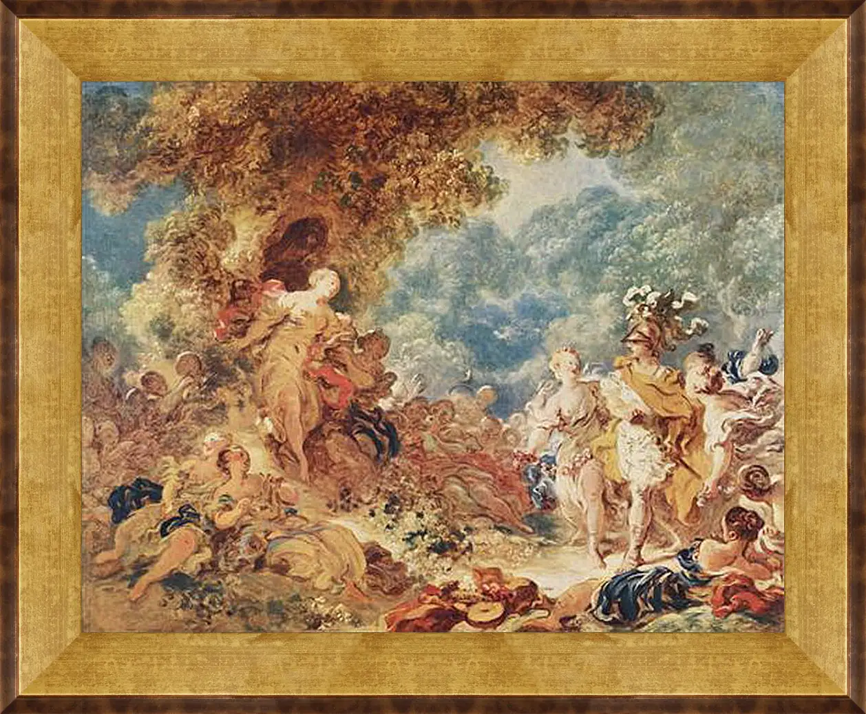 Картина в раме - Rinaldo in the gardens of Armida. Жан Оноре Фрагонар