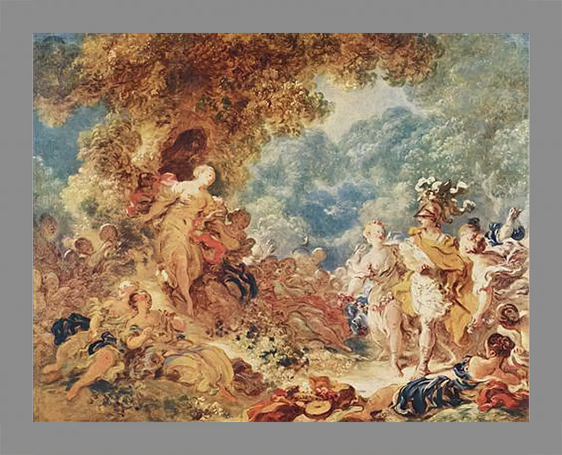 Картина в раме - Rinaldo in the gardens of Armida. Жан Оноре Фрагонар