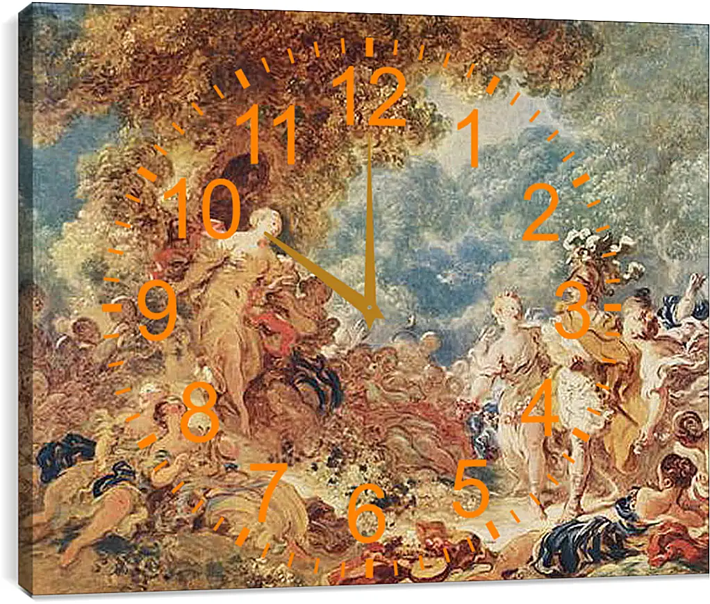 Часы картина - Rinaldo in the gardens of Armida. Жан Оноре Фрагонар