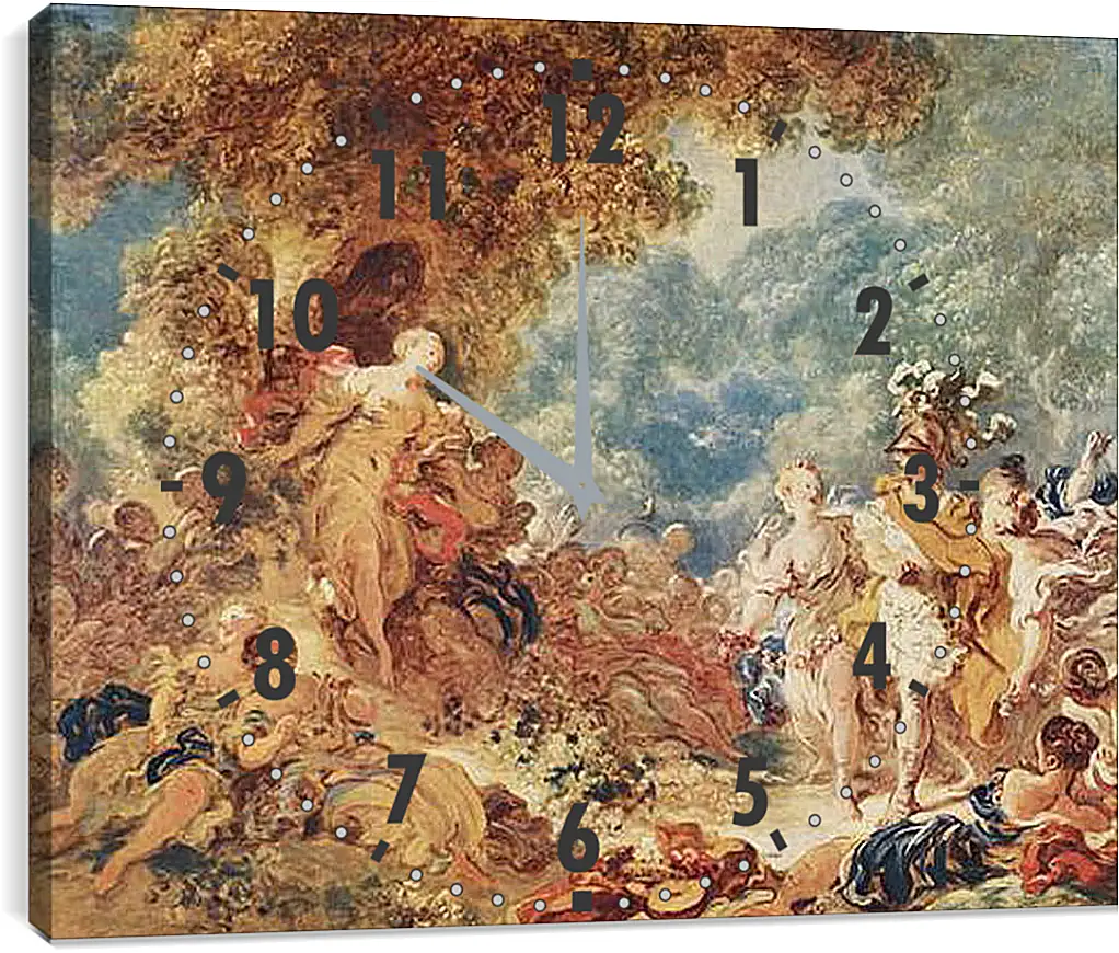 Часы картина - Rinaldo in the gardens of Armida. Жан Оноре Фрагонар