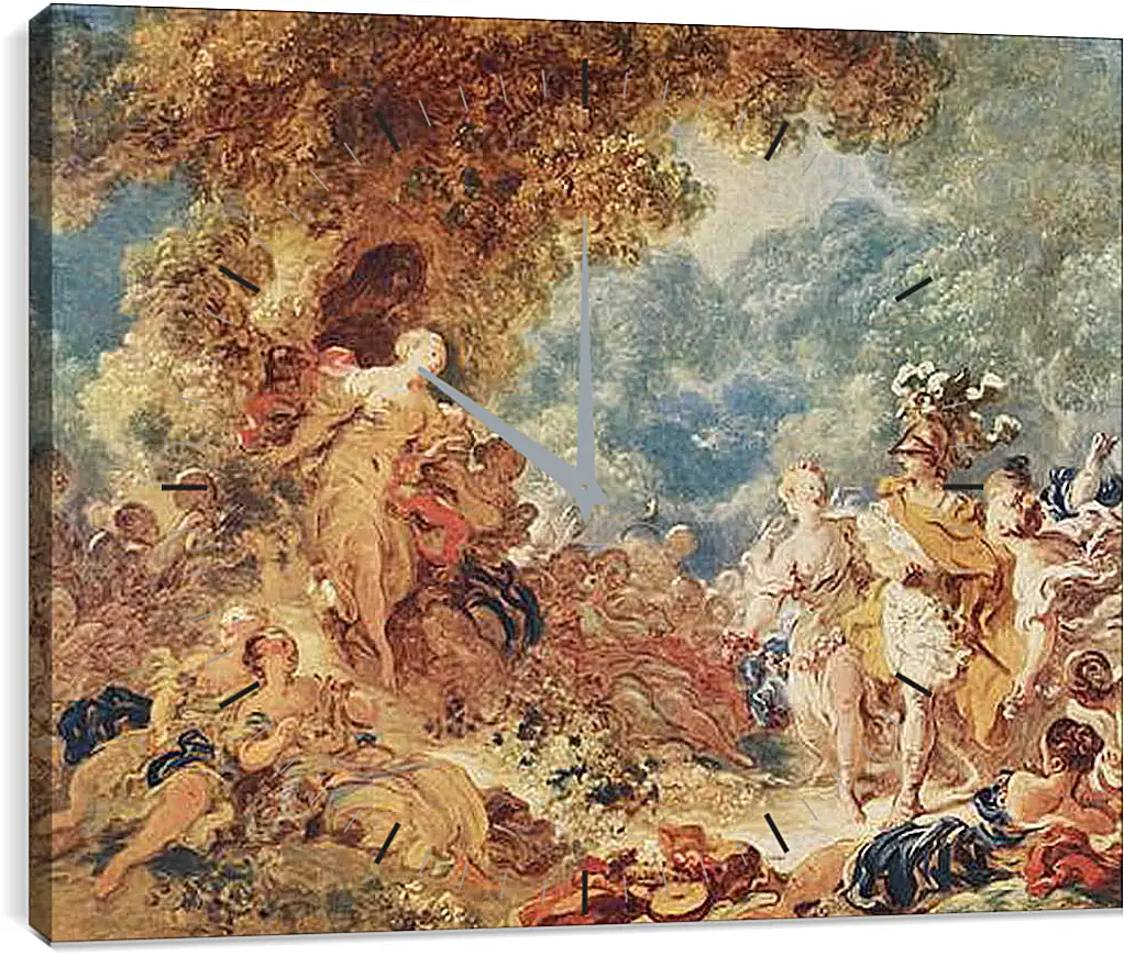 Часы картина - Rinaldo in the gardens of Armida. Жан Оноре Фрагонар