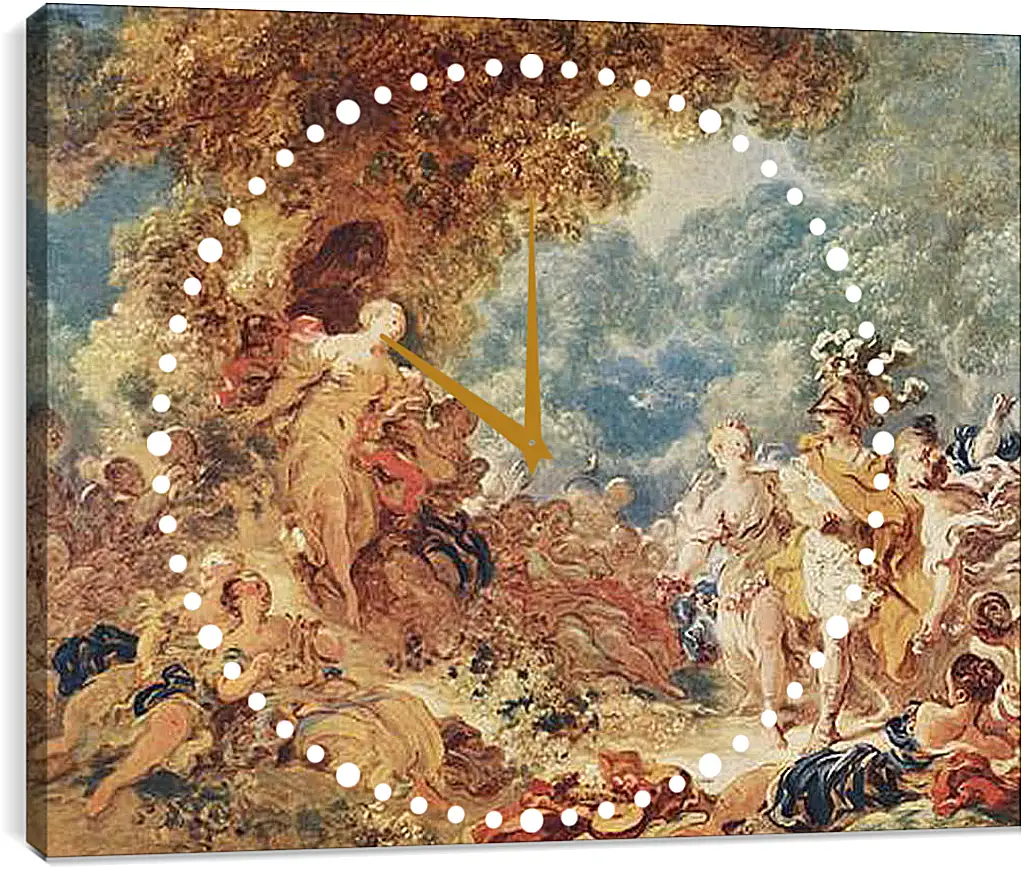 Часы картина - Rinaldo in the gardens of Armida. Жан Оноре Фрагонар