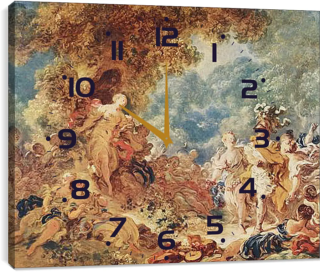 Часы картина - Rinaldo in the gardens of Armida. Жан Оноре Фрагонар