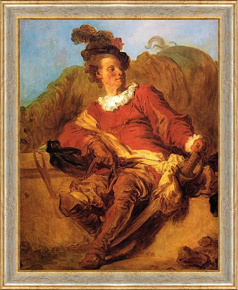 Картина в раме - Portrait of a Spanish Rider. Жан Оноре Фрагонар