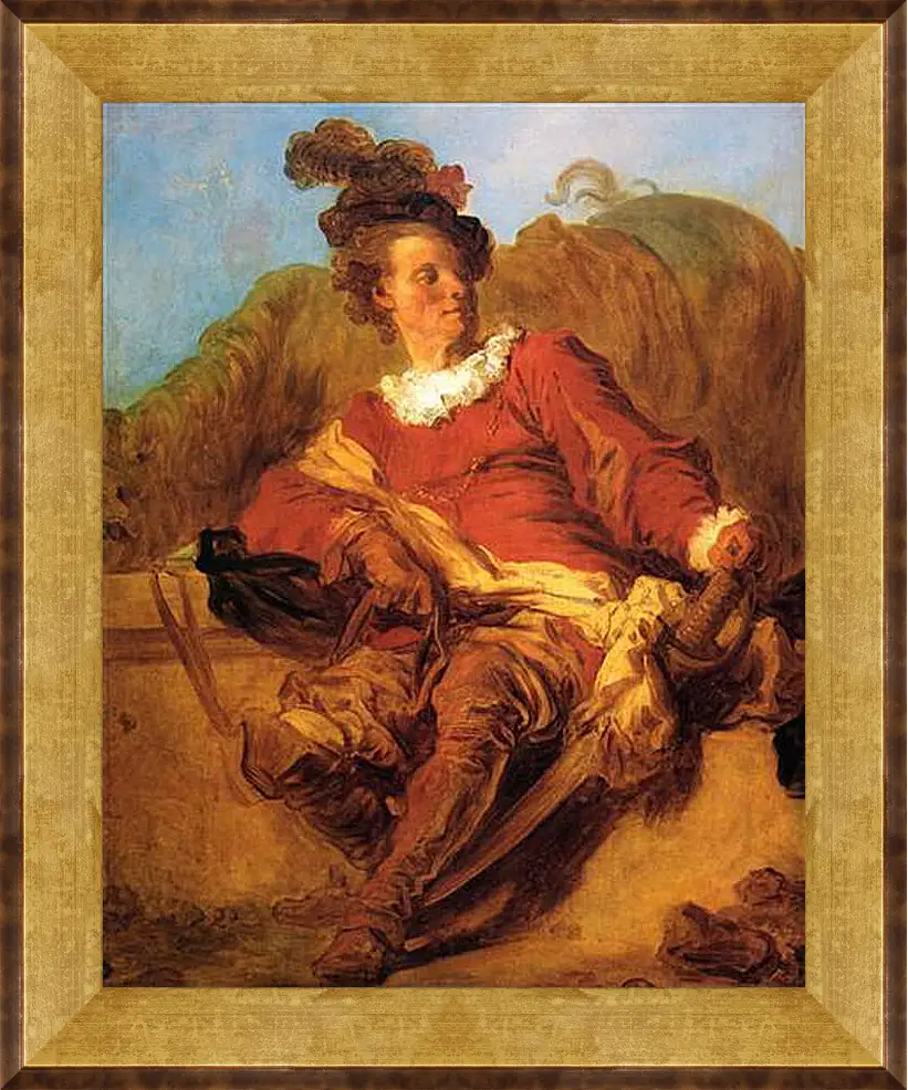 Картина в раме - Portrait of a Spanish Rider. Жан Оноре Фрагонар
