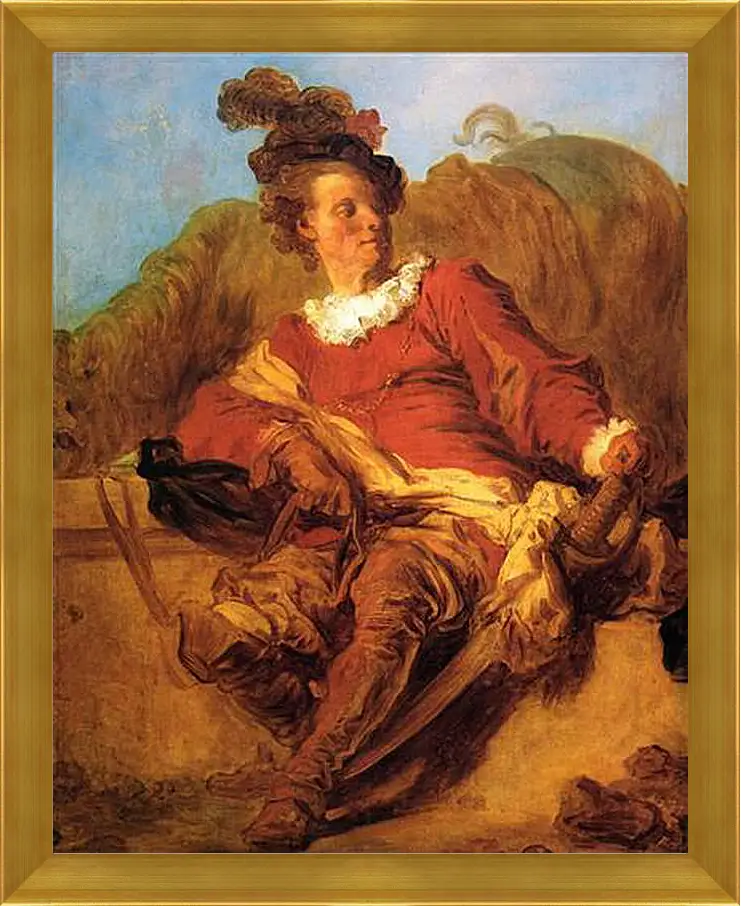 Картина в раме - Portrait of a Spanish Rider. Жан Оноре Фрагонар