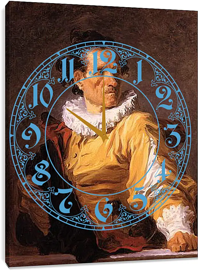Часы картина - Portrait of a Man called The Warrior. Жан Оноре Фрагонар