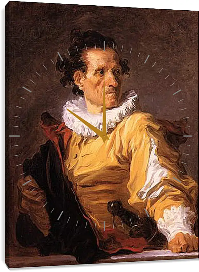 Часы картина - Portrait of a Man called The Warrior. Жан Оноре Фрагонар