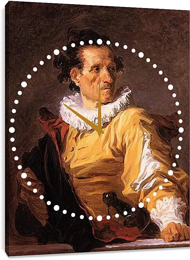 Часы картина - Portrait of a Man called The Warrior. Жан Оноре Фрагонар
