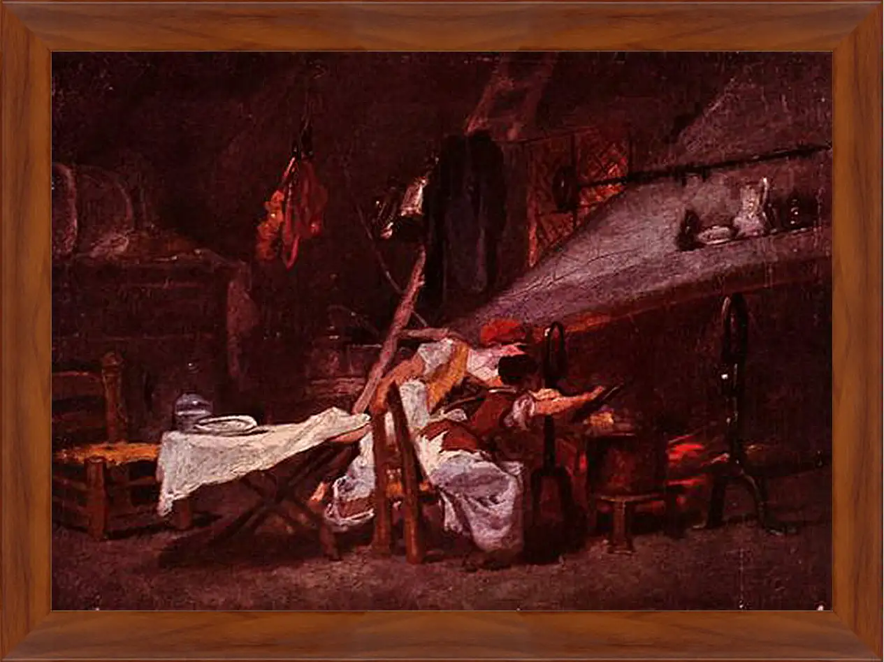 Картина в раме - At the Stove. Жан Оноре Фрагонар