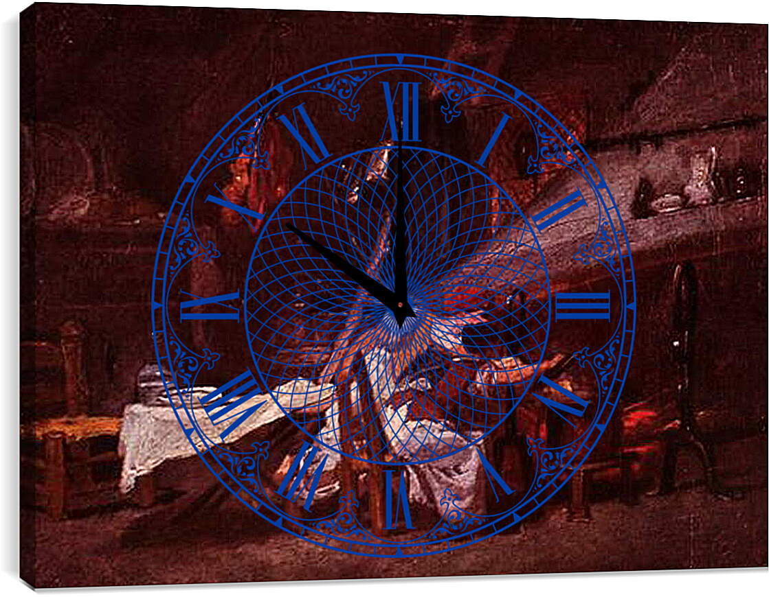 Часы картина - At the Stove. Жан Оноре Фрагонар
