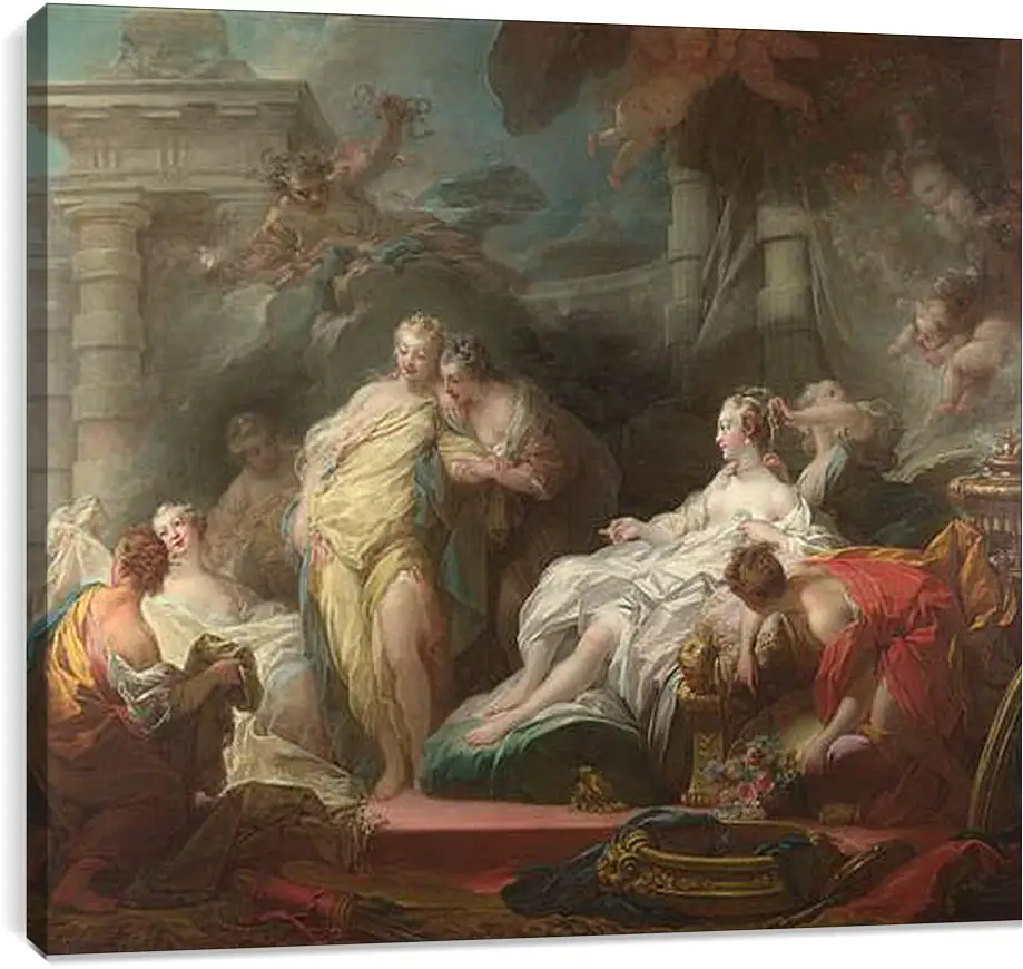 Постер и плакат - Psyche showing her Sisters her Gifts from Cupid. Жан Оноре Фрагонар
