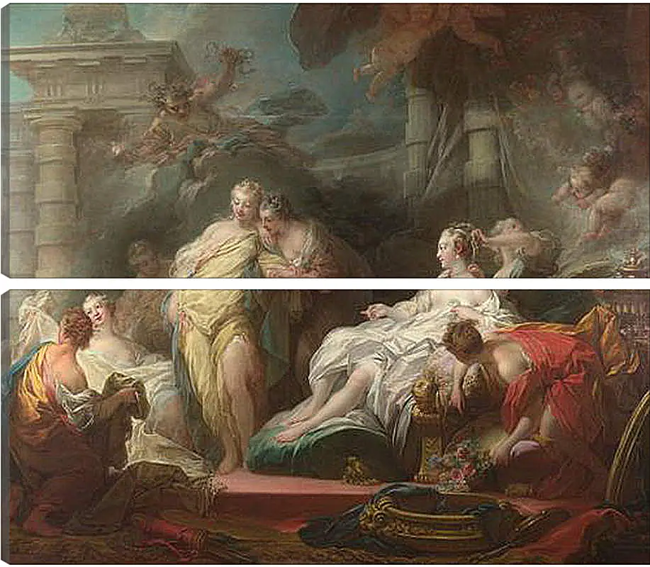 Модульная картина - Psyche showing her Sisters her Gifts from Cupid. Жан Оноре Фрагонар