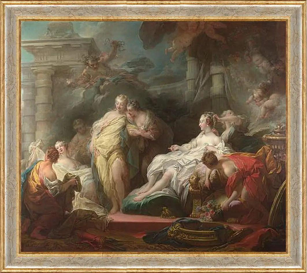 Картина в раме - Psyche showing her Sisters her Gifts from Cupid. Жан Оноре Фрагонар