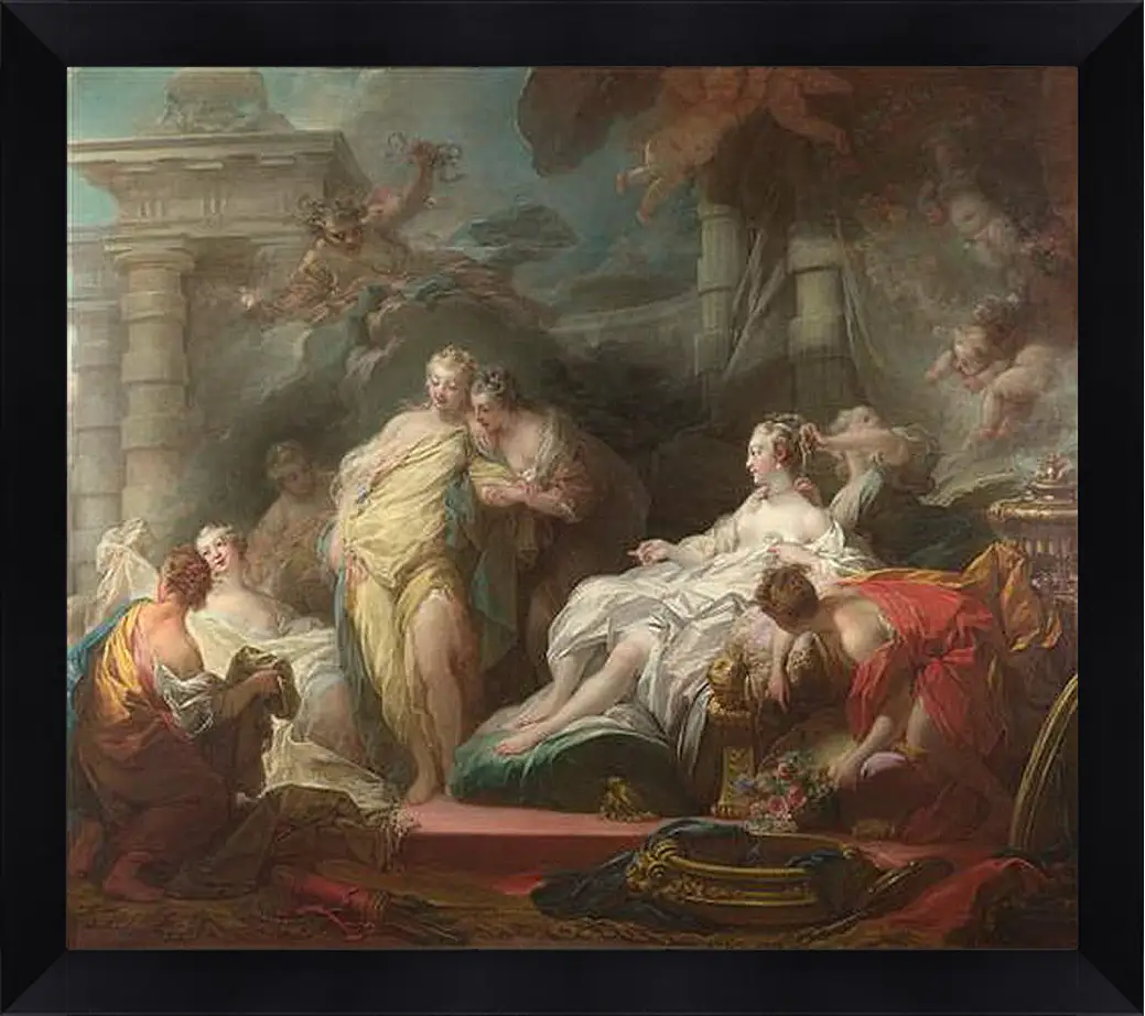 Картина в раме - Psyche showing her Sisters her Gifts from Cupid. Жан Оноре Фрагонар
