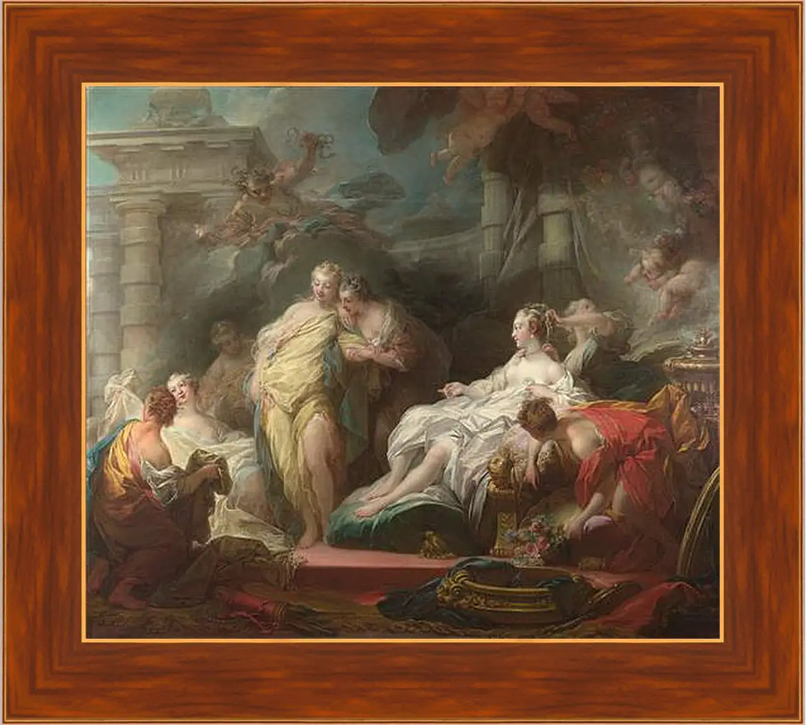 Картина в раме - Psyche showing her Sisters her Gifts from Cupid. Жан Оноре Фрагонар