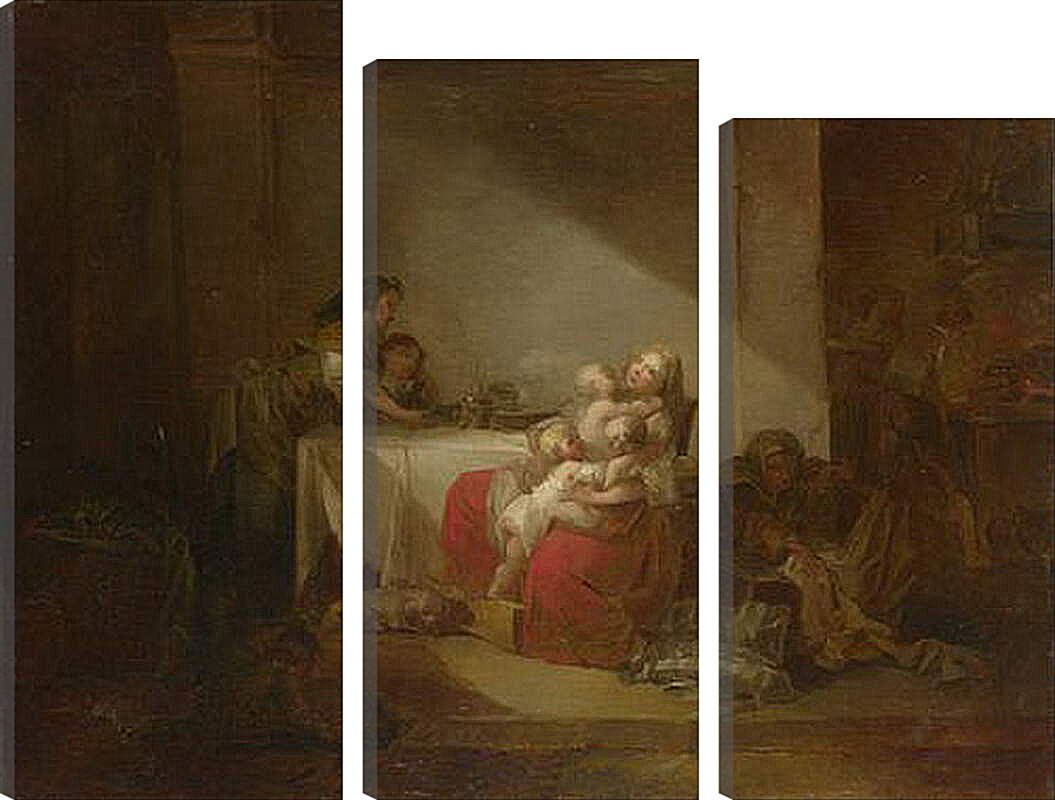 Модульная картина - Interior Scene. Жан Оноре Фрагонар