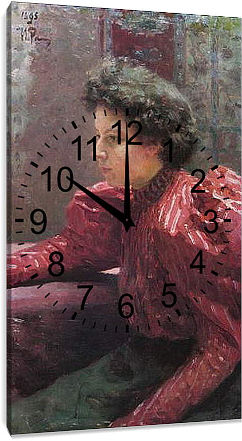 Часы картина - Портрет Н.И Репиной. Илья Репин
