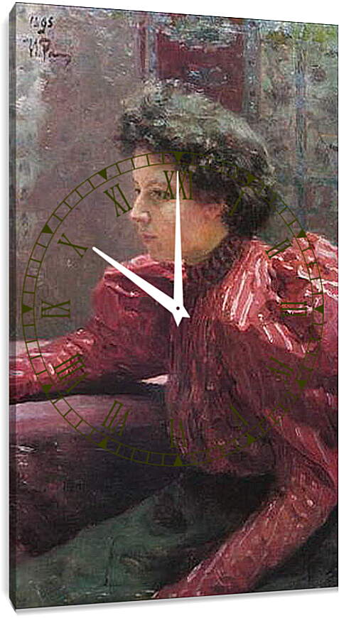 Часы картина - Портрет Н.И Репиной. Илья Репин

