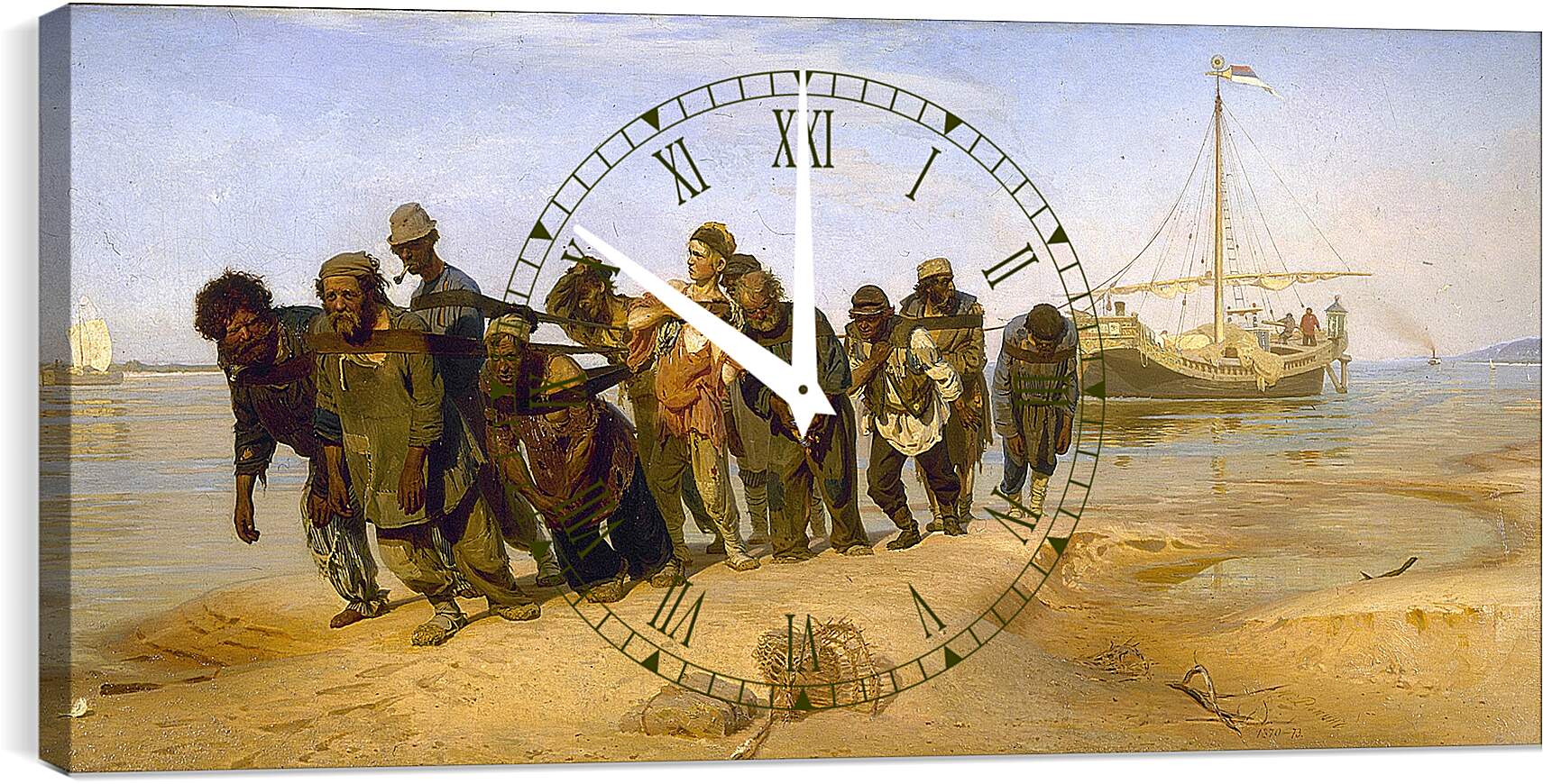 Часы картина - Бурлаки на Волге. Илья Репин