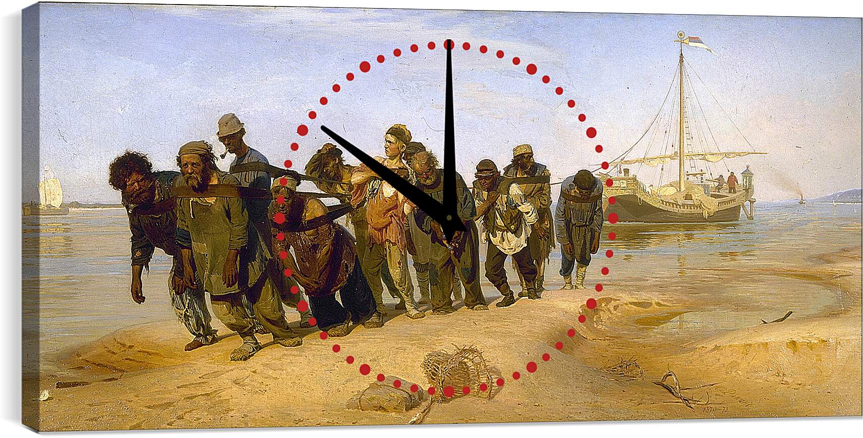 Часы картина - Бурлаки на Волге. Илья Репин