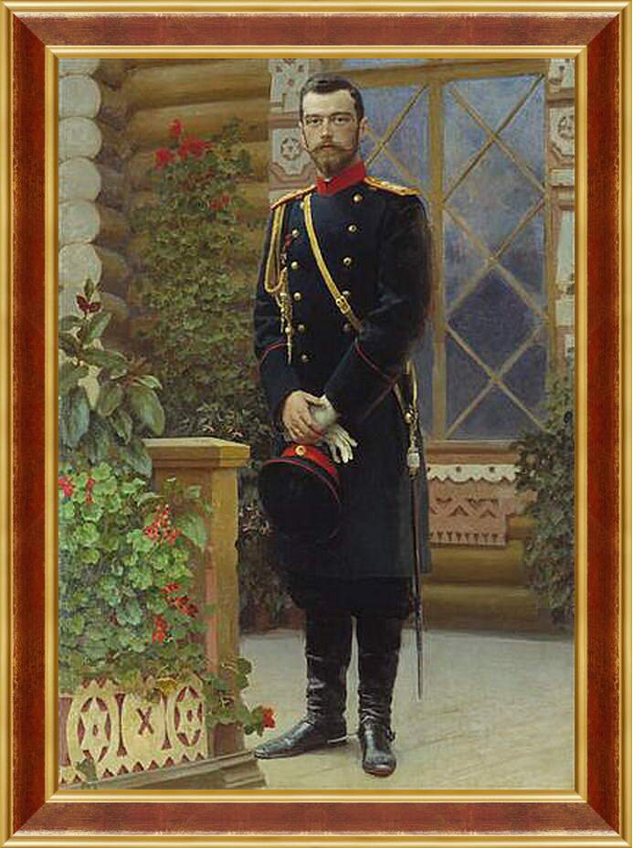 Картина в раме - Портрет императора Николая II. Илья Репин
